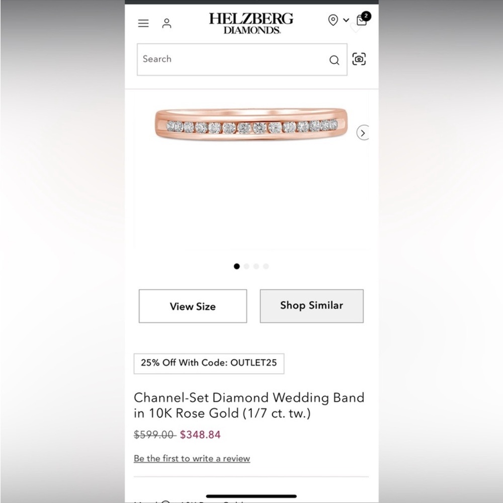 Rose gold diamond channel band
